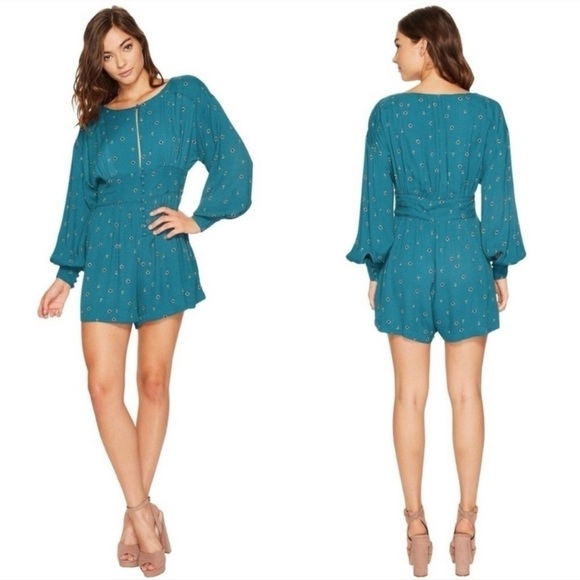 Free People Pants - Free People Love Grows Green Romper Size Large NEW OB652803